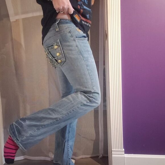 G-UNIT y2k low rise Jeans bling unusual pockets. SO CUTE! - Picture 3 of 16